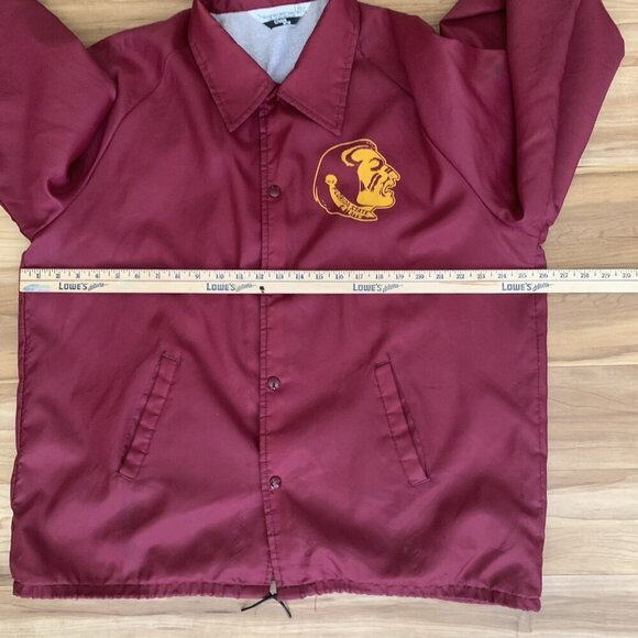 Florida State University FSU Windbreaker Men’s XL Garnet Red 1970's Chalk Line - Picture 8 of 15